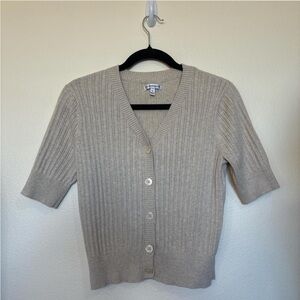 Croft & Barrow Beige Ribbed Cardigan
